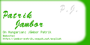 patrik jambor business card