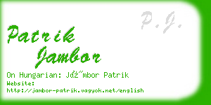 patrik jambor business card